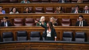 Irene Montero, en un momento de su intervención en el Congreso.