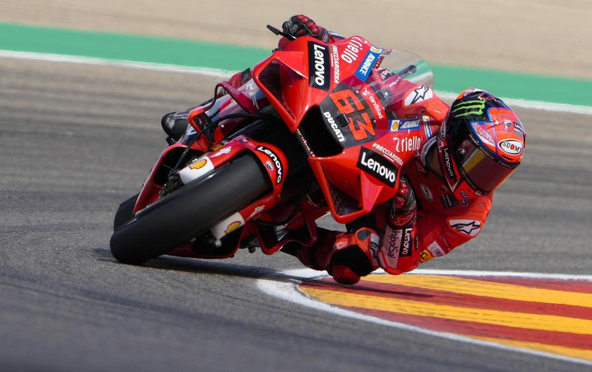 Ducati, amb Bagnaia i Miller, lidera la graella d’Aragó