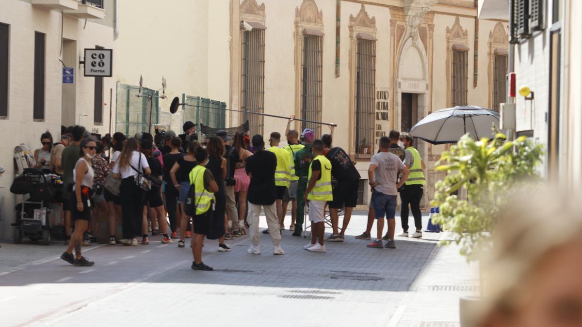 Rodaje de la serie 'Kaos' en la calle Parras