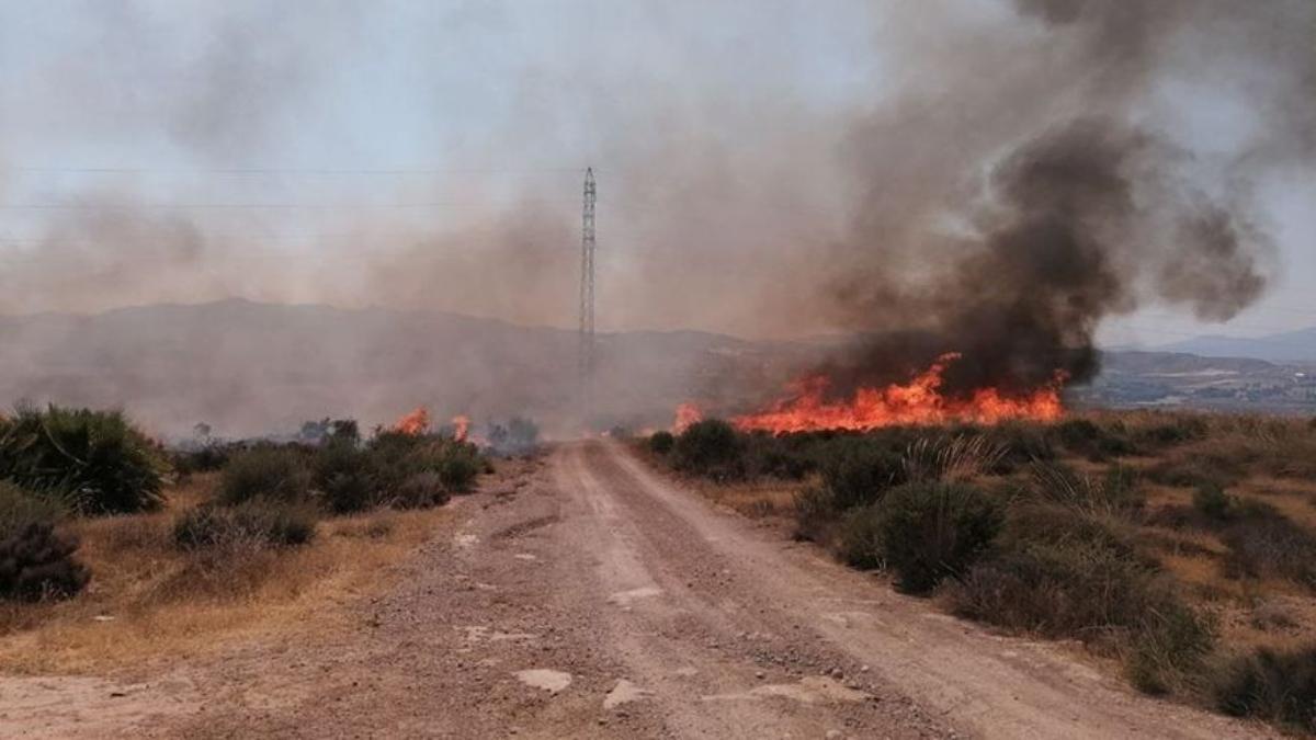 Imagen de archivo de un incendio en Mazarrón.