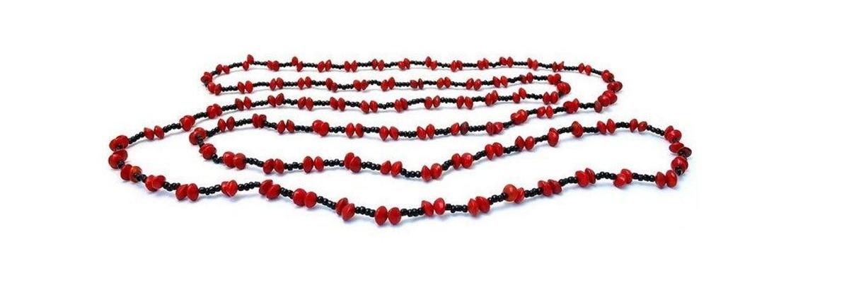 Collar largo de semillas y cristal, de Joe Cool
