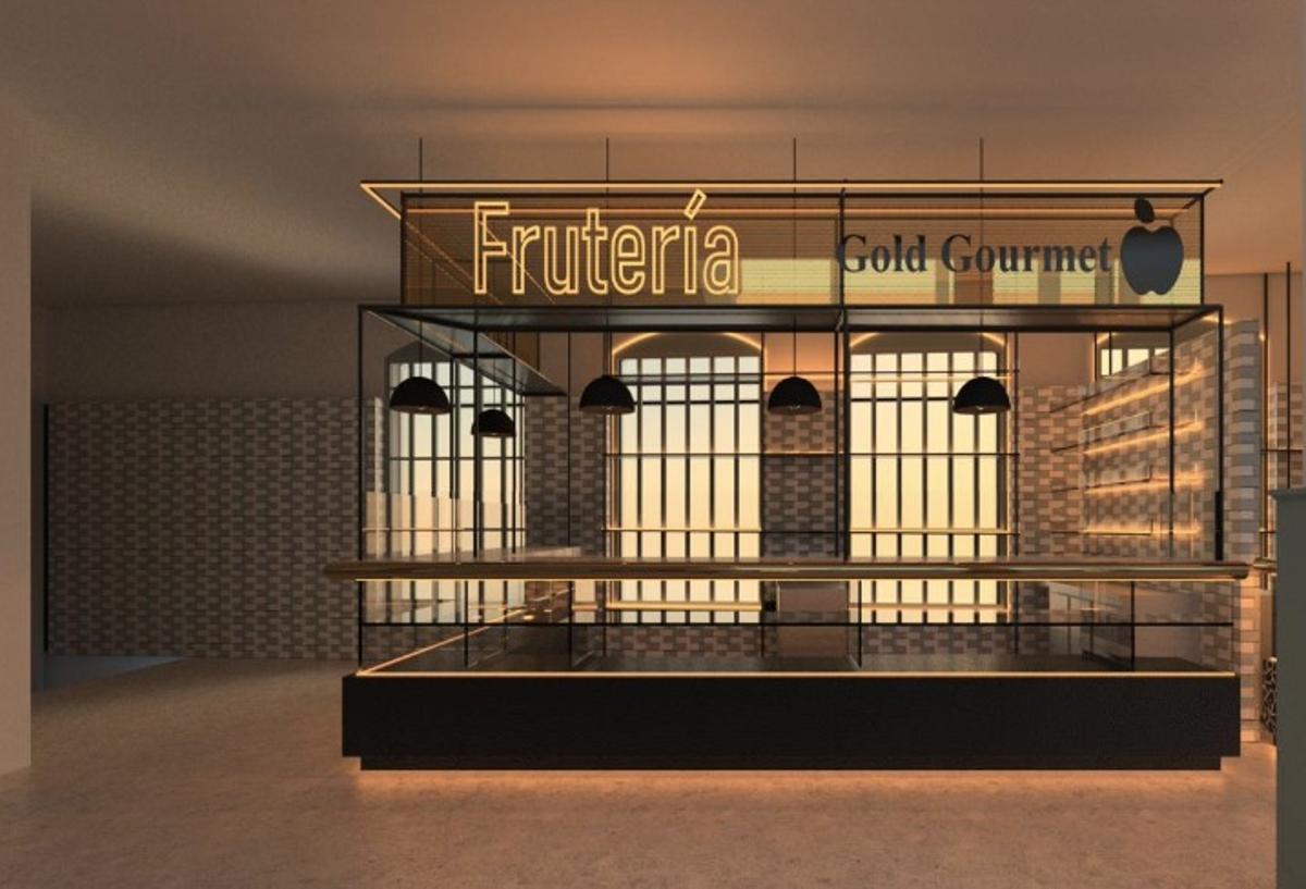 Recreación del espacio del gastromercado en La Plasa de Torrevieja