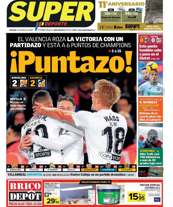 Portada SUPERDEPORTE domingo 3 febrero 2019