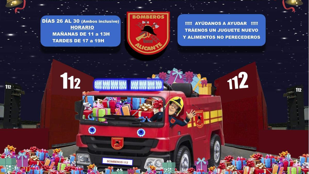 El cartel de la campaña de recogida de juguetes de los Bomberos