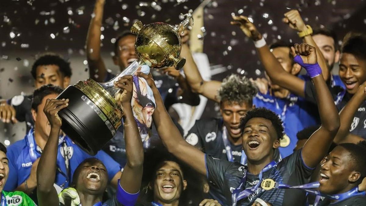 El Independiente del Valle celebran la conquista de la Libertadores Sub-20