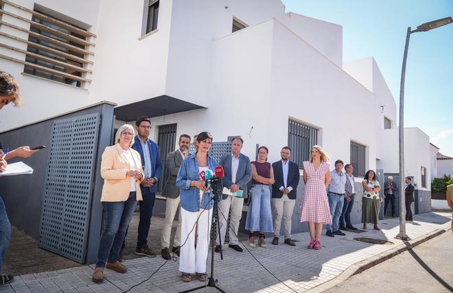 La ministra de vivienda, Isabel Rodríguez, este jueves en Olivenza