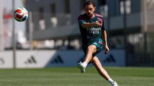 Bernardo Silva, en un entrenamiento con el Real Madrid.