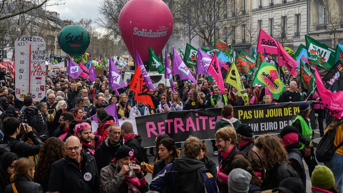 Manifestación contra las pensiones en Francia