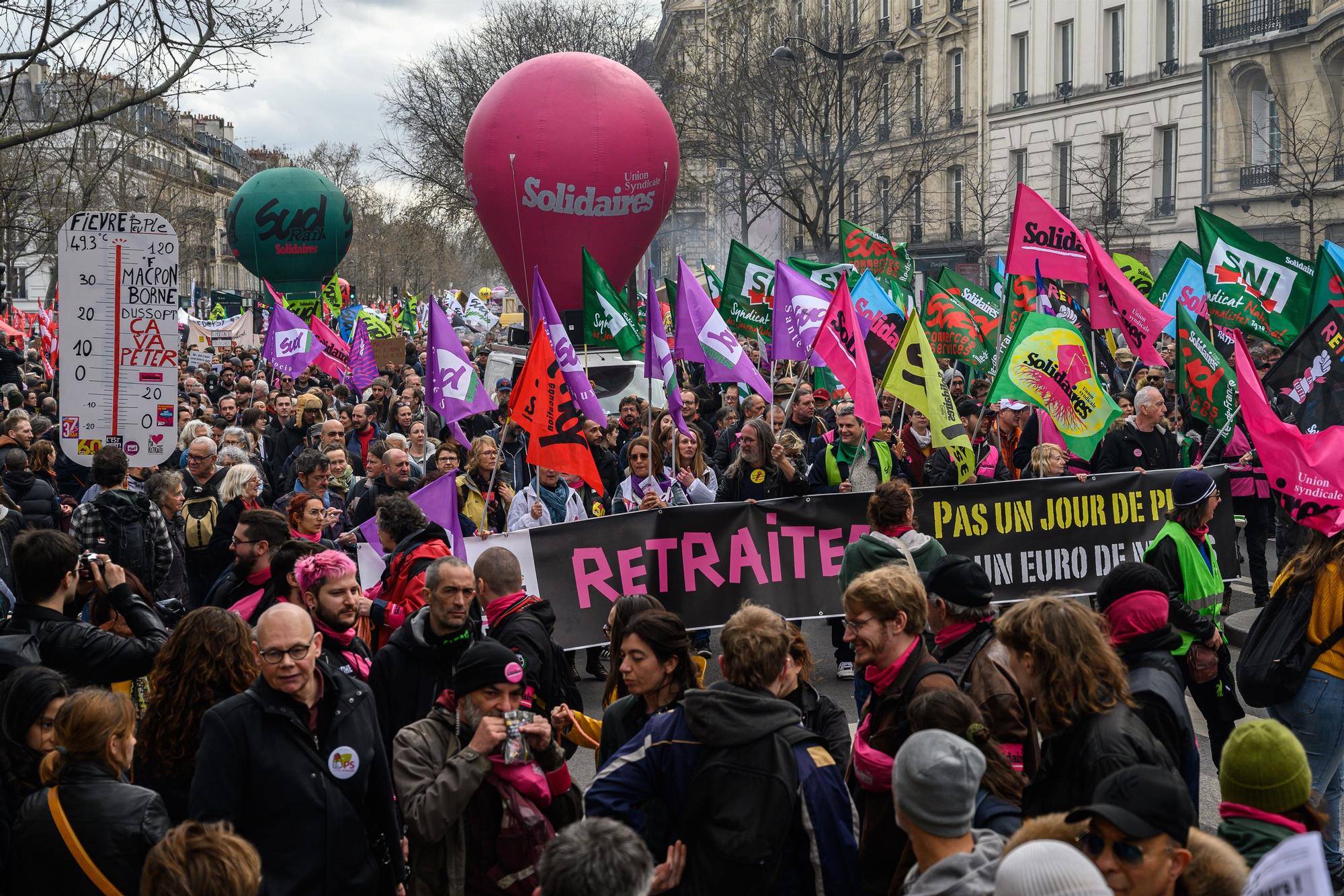 Manifestación contra las pensiones en Francia