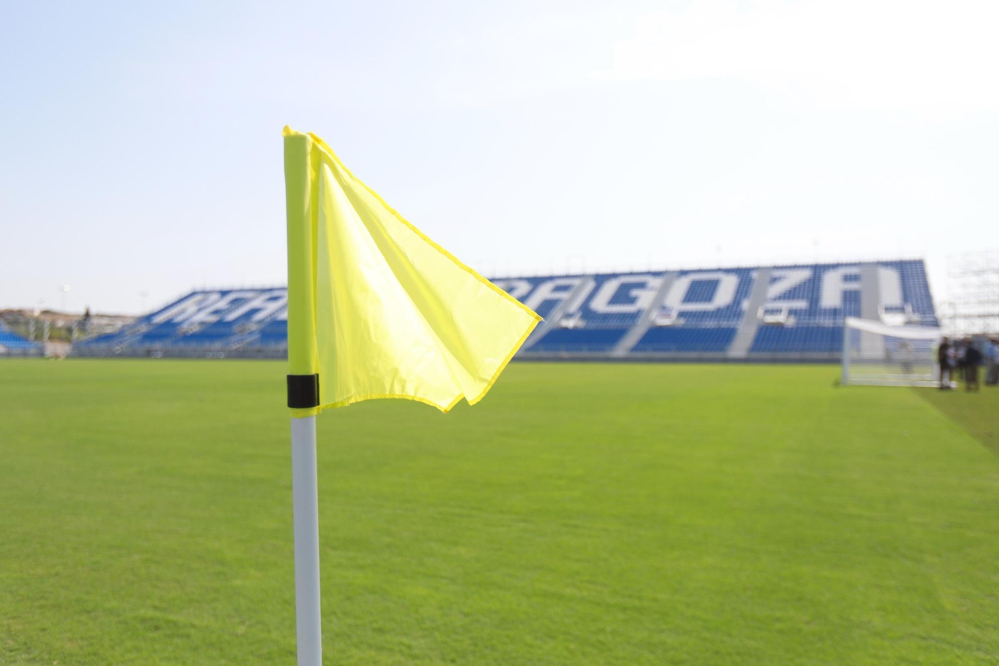 Así luce el campo modular donde el Real Zaragoza jugará las dos próximas temporadas.