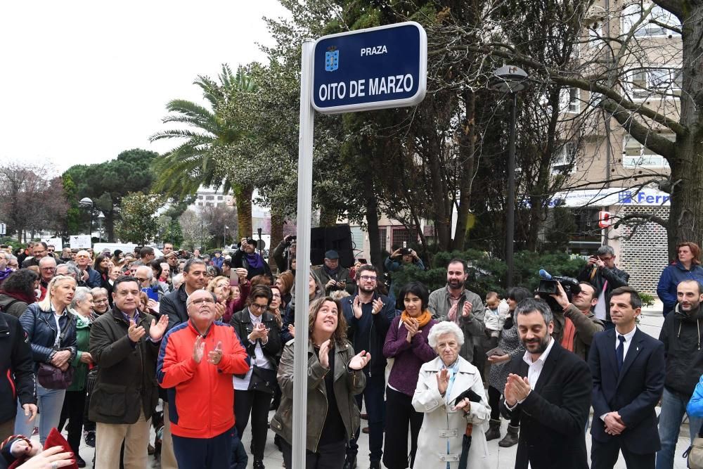 Ocho de marzo y Elvira Bao, en el callejero