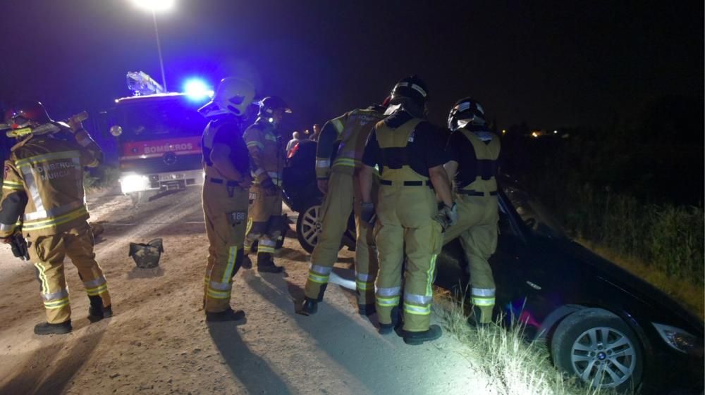 Rescatados ilesos tras salirse de la vía en Murcia