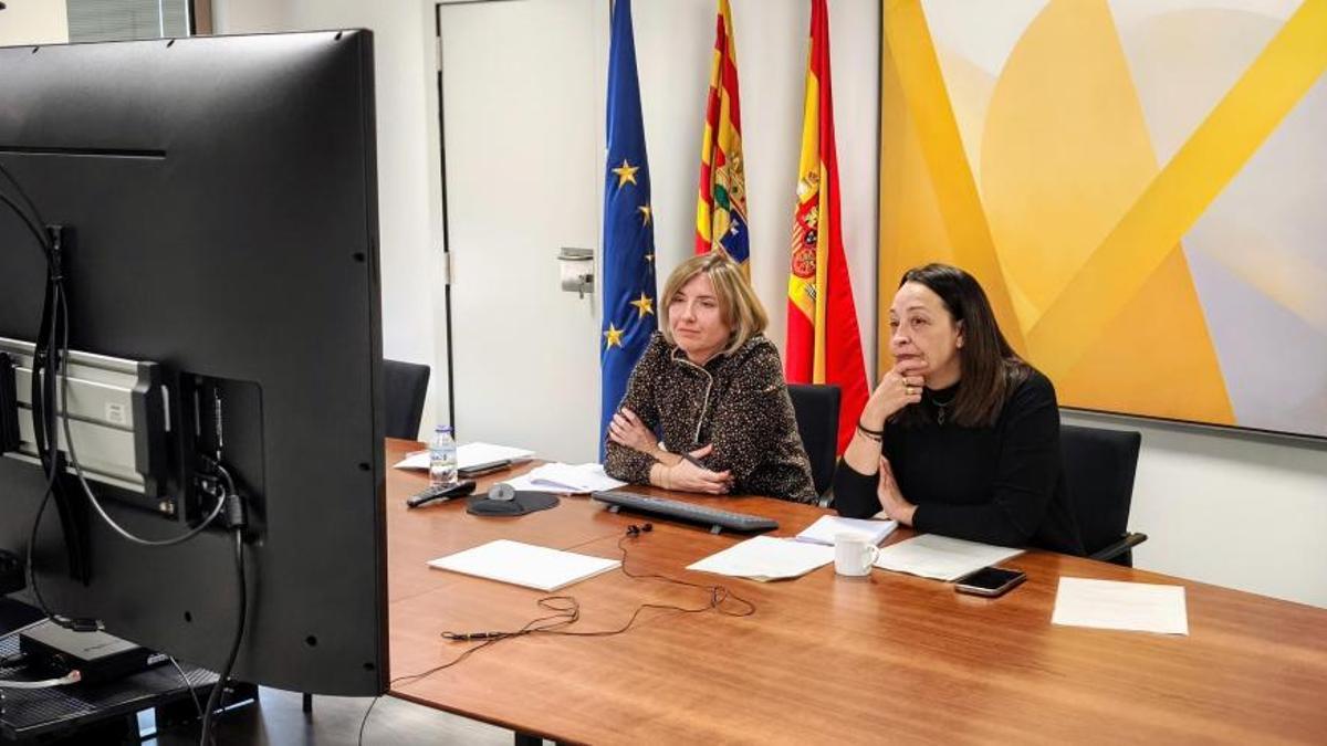 La consejera Carmen Susín y la DG de Inclusión Social y Voluntariado, María Charte, han participado en la sectoria a distancia.l.