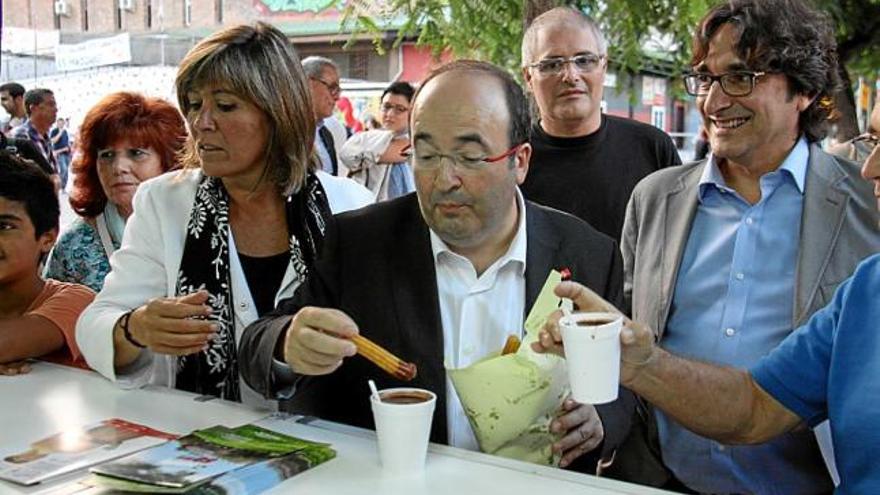 Miquel Iceta, ahir, a la Festa Major de Bellvitge