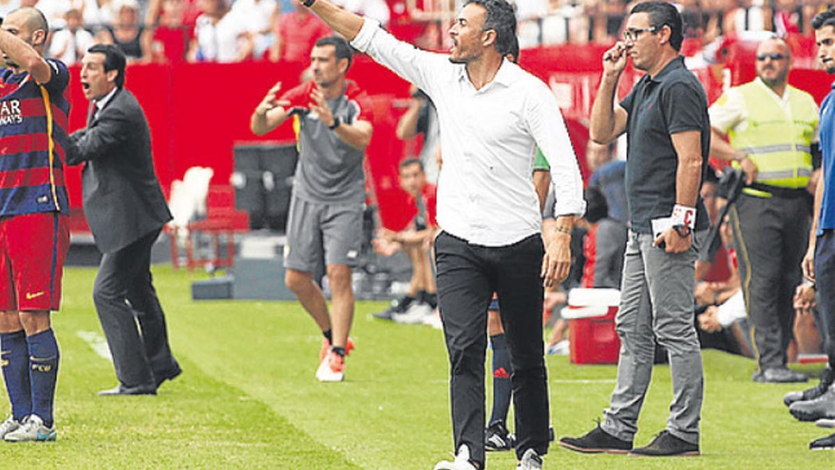 Luis Enrique Martínez durante el Sevilla-Barça de la Liga BBVA 2015-16