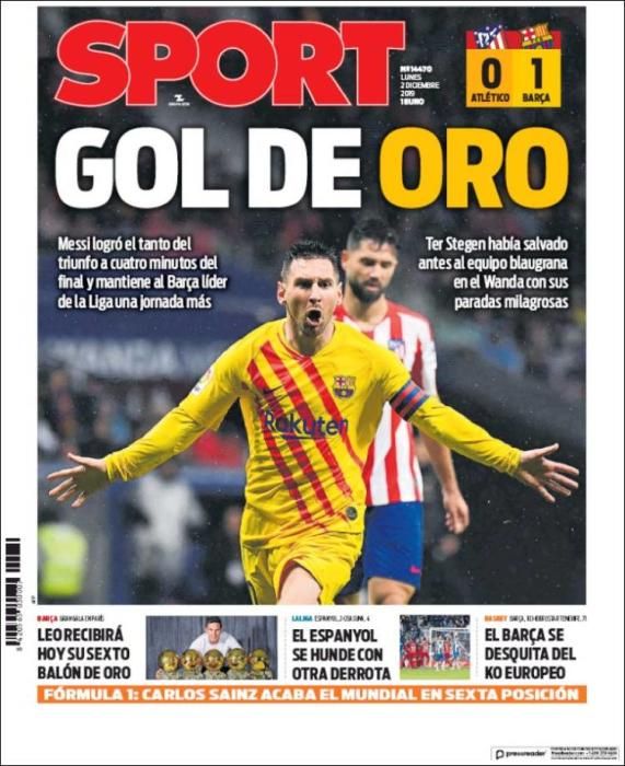 Las portadas deportivas de el 02-12-19