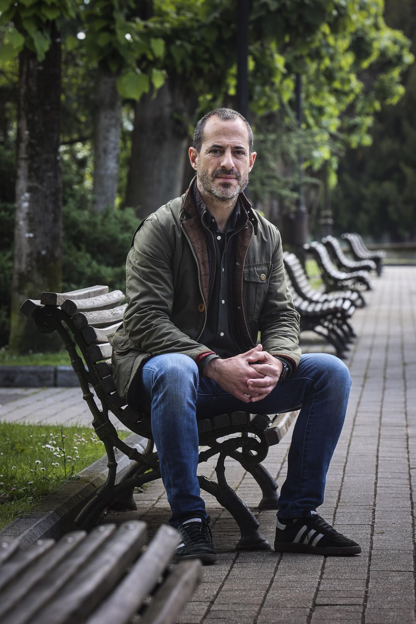 Ángel García, en el parque de La Pola.