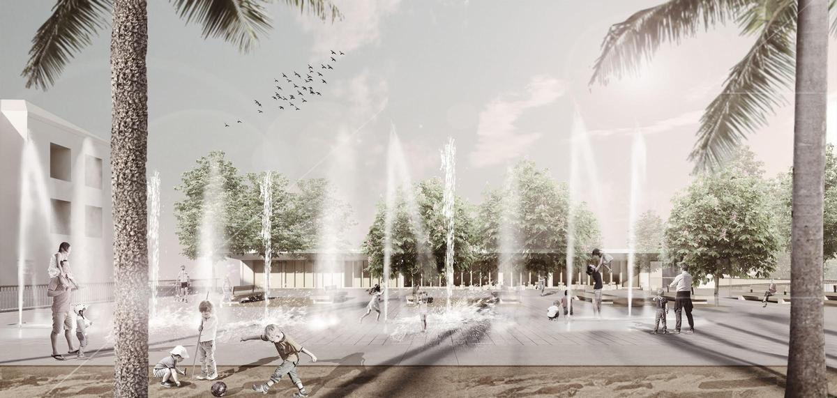 Recreación de la plaza flotante que se construirá sobre los restos arqueológicos de San Esteban en la segunda fase del proyecto.