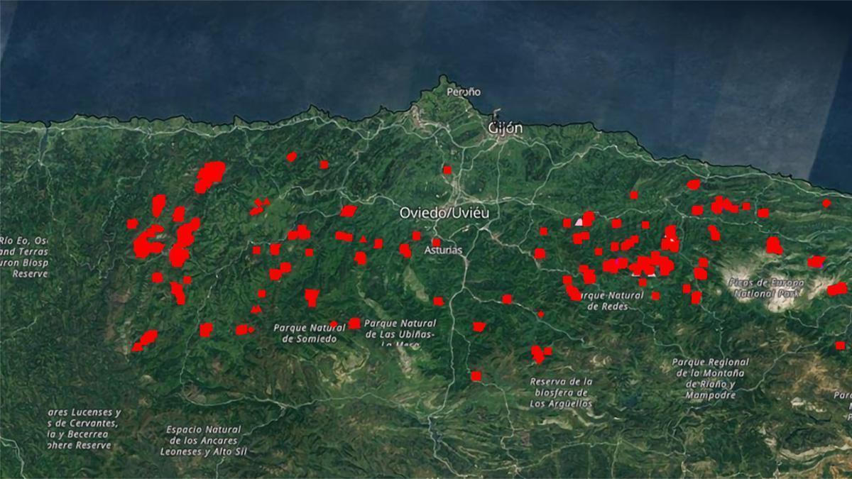 Incendios activos en las últimas 24 horas en Asturias