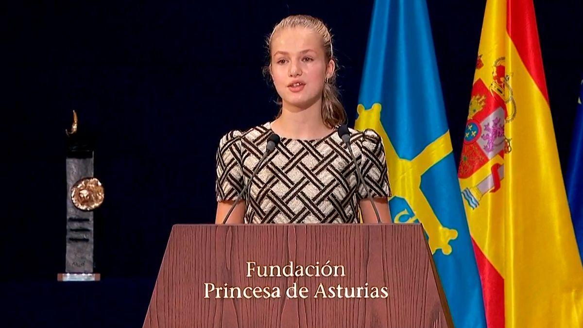 La Princesa Leonor, durante su discurso.