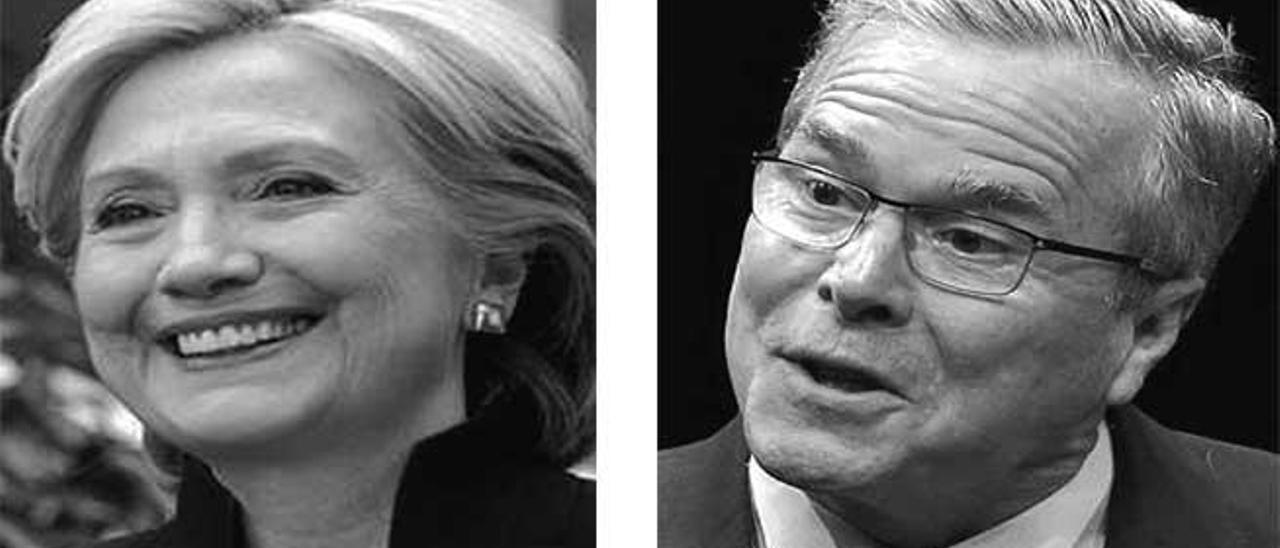 Hillary Clinton y Jeb Bush, que aspiran a ocupar las listas de la Casa Blanca.