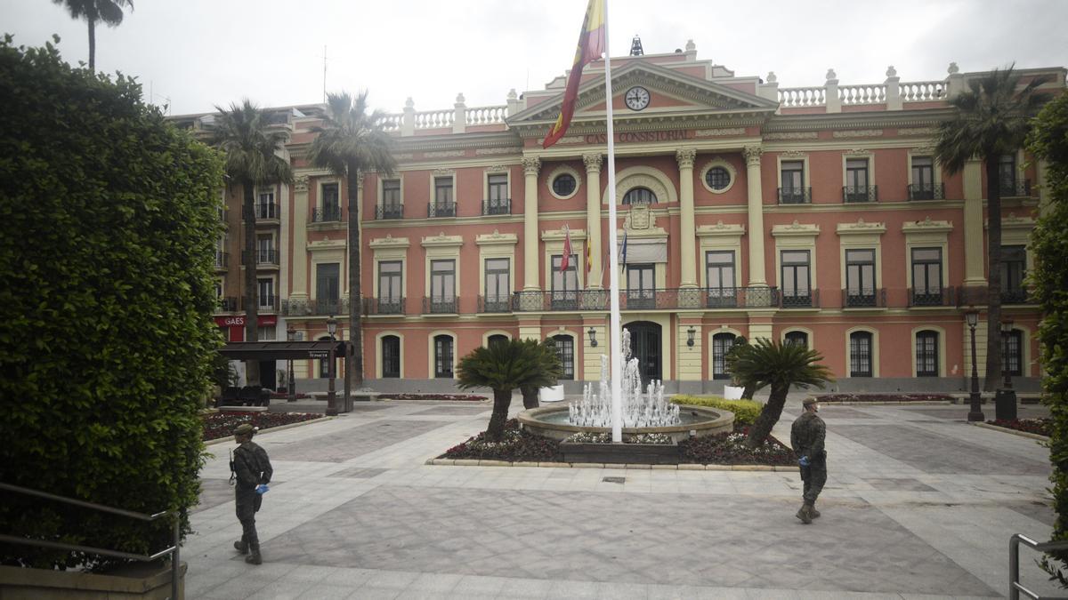 Fachada del Ayuntamiento de Murcia.