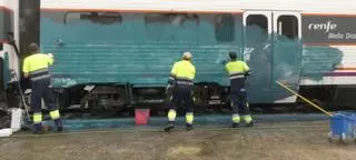 Tres detenidos tras meses de investigación policial por daños con pintadas en trenes en Ourense