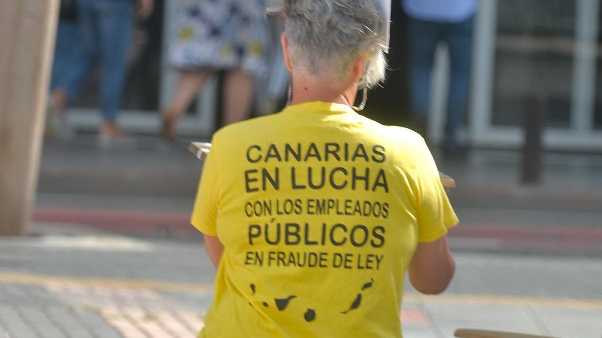 Protesta de interinos en Canarias.