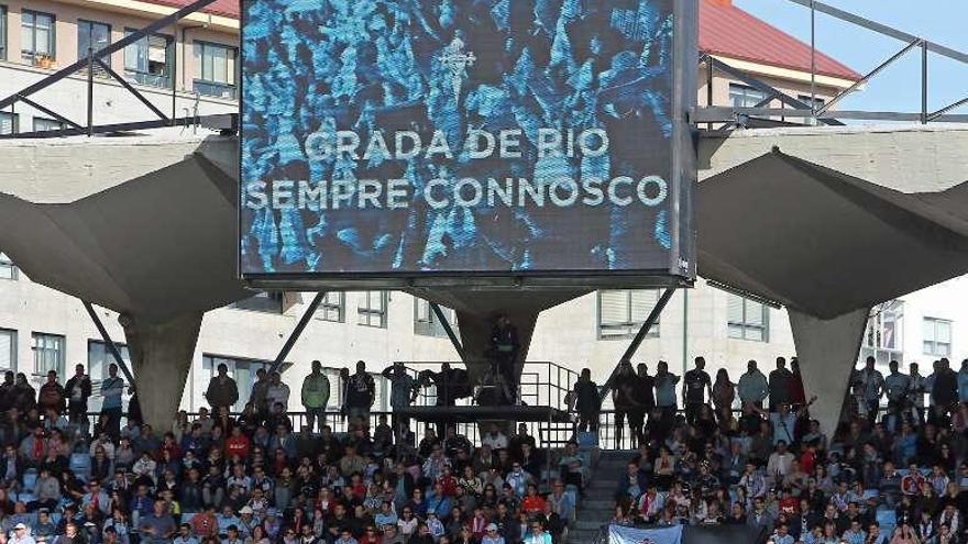 Mensaje de solidaridad con los aficionados de la Grada de Río.
