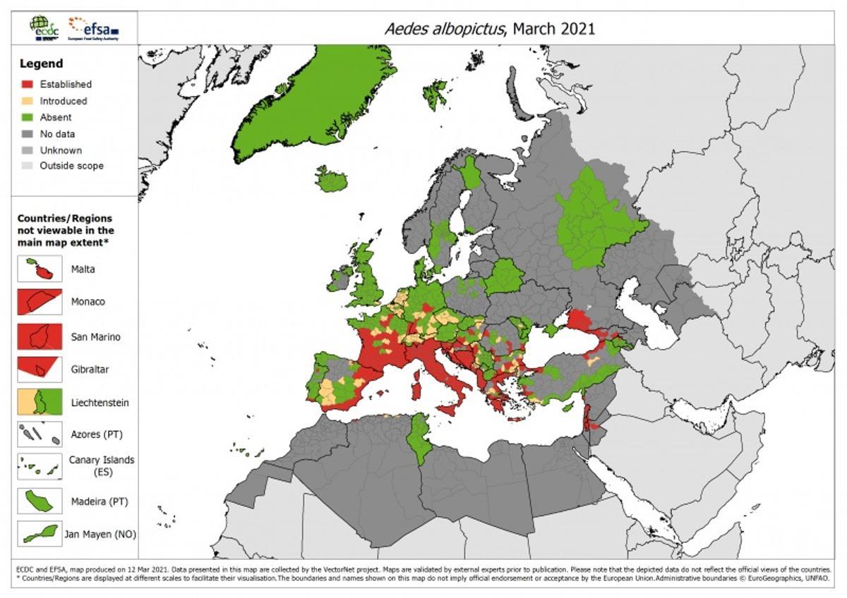 Distribución de la especie en España y Europa
