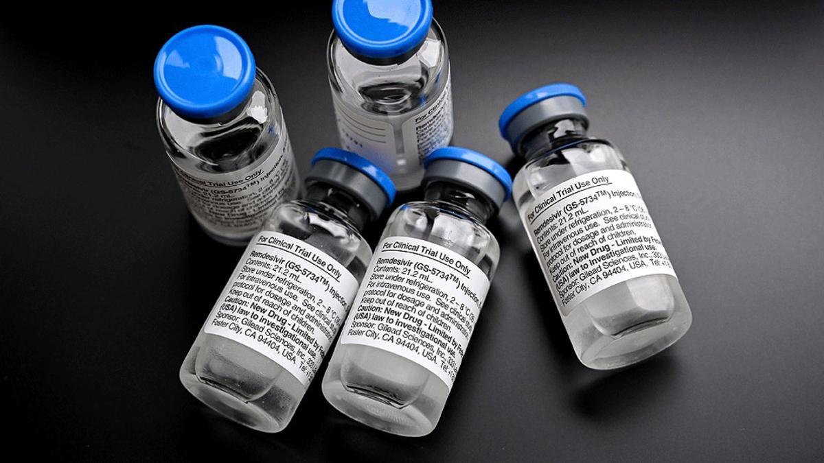 Ampollas del antiviral Remdesivir para pacientes con coronavirus, en el hospital universitario de Essen (Alemania), el 3 de junio
