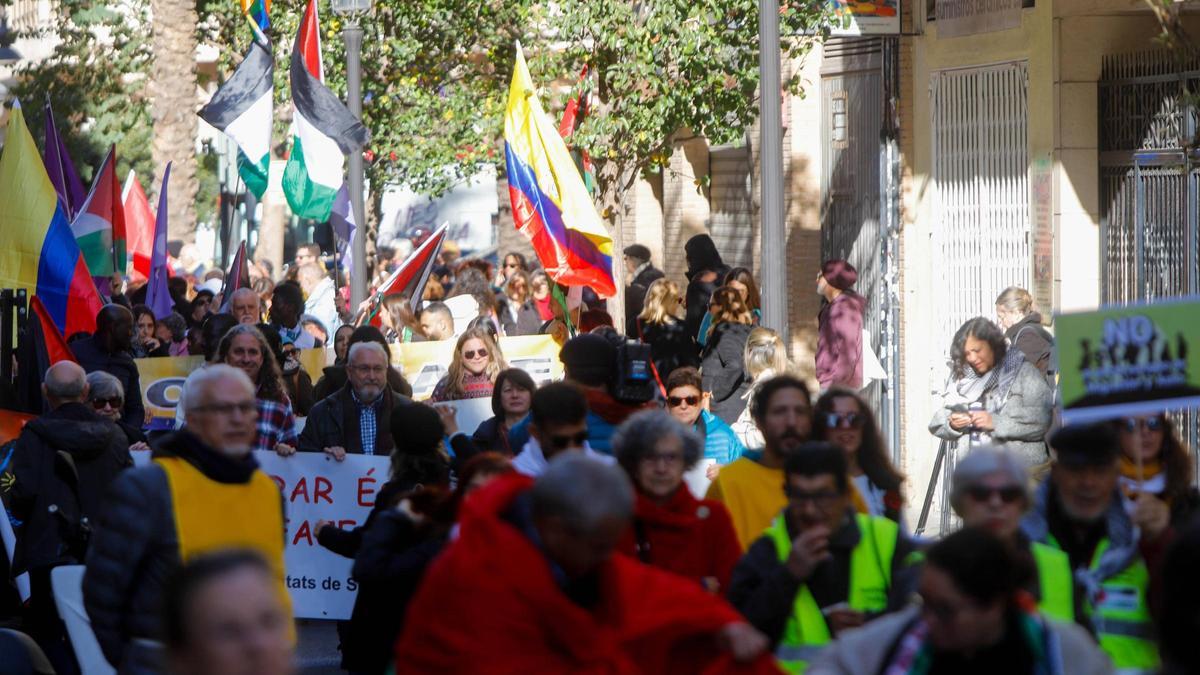 Manifestación en favor de las personas migrantes.