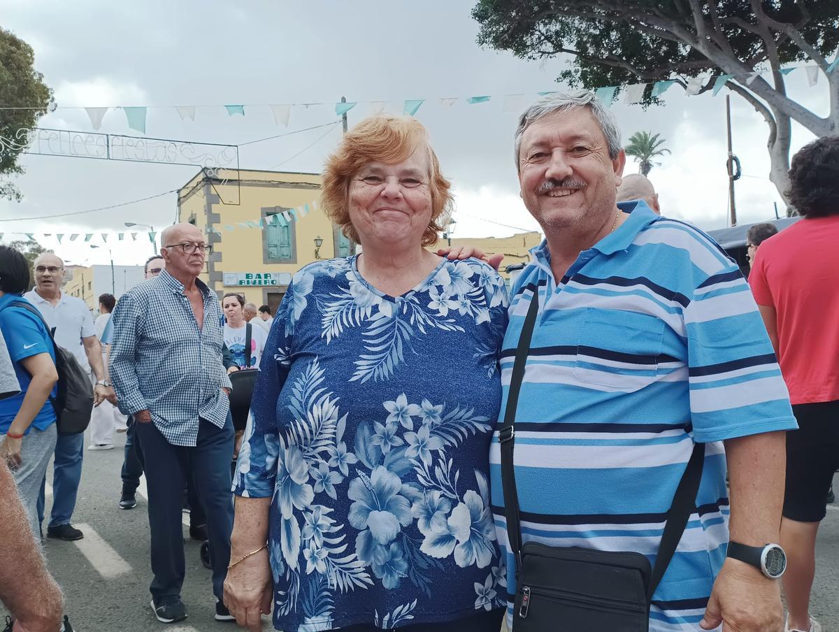 Inés Santana y su marido, Falcón, este domingo.
