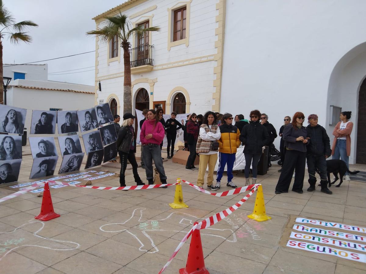 Una de las acciones de concienciación que tuvieron lugar el año pasado en Formentera por el Día Internacional de la Mujer