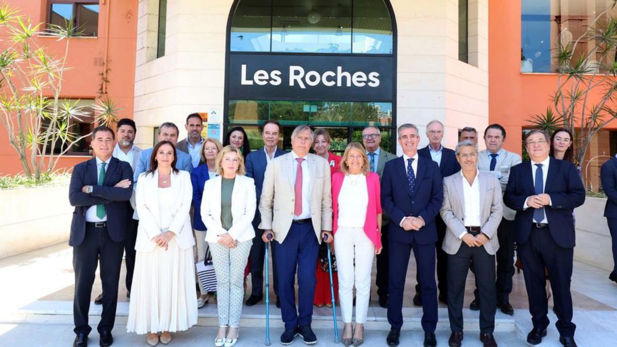 Foto de familia de representantes empresariales de Málaga, ayer.