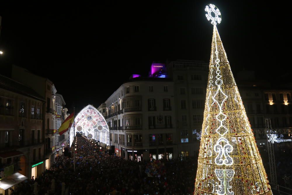 El encendido de las luces de Navidad de la calle Larios de 2018