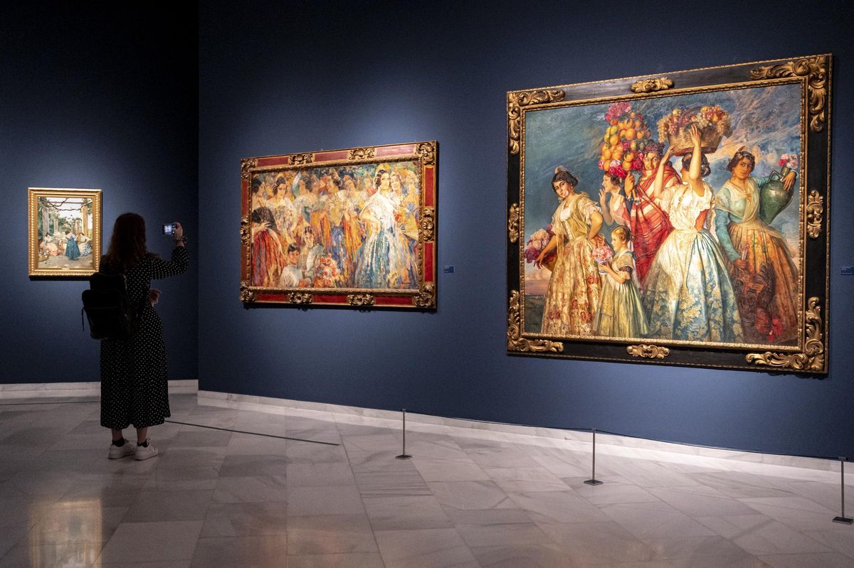 Vista de la exposición 'Escenas y paisajes en la pintura valenciana', que se puede visitar actualmente.