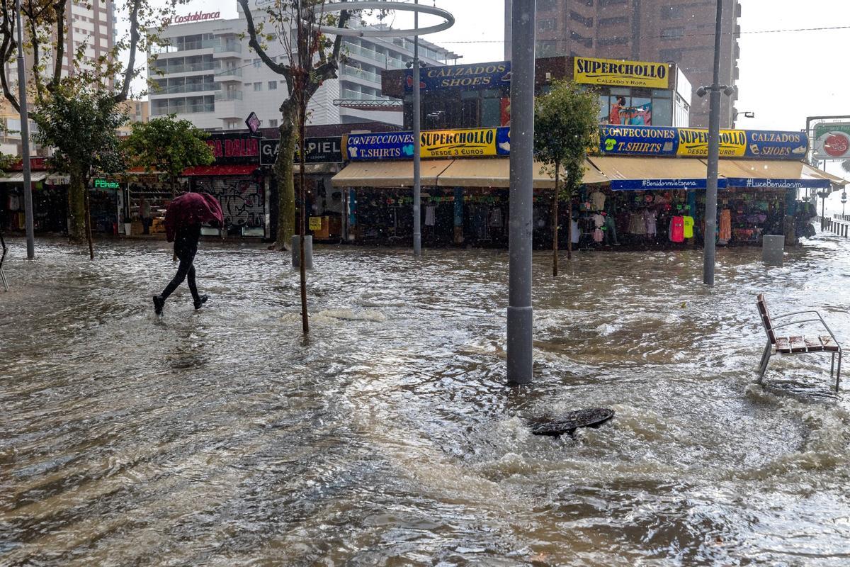 Efectos de la gota fría del pasado noviembre en Benidorm.