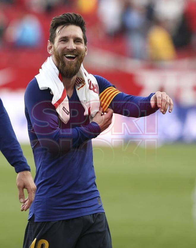 Así de feliz cazo Sport a Leo Messi al fiinal del partido