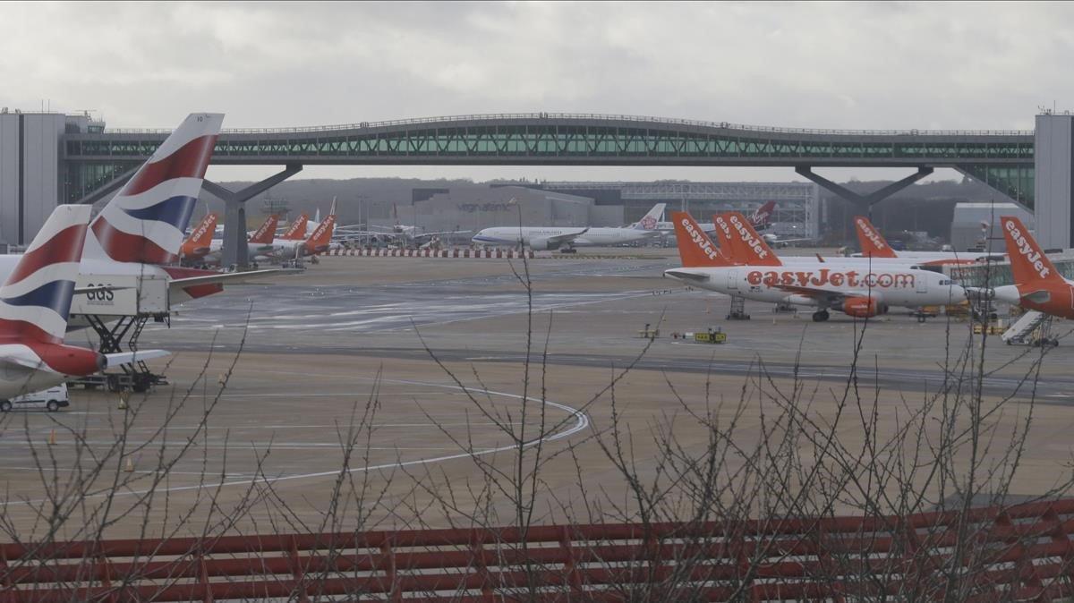 lainz46320739 planes are grounded at gatwick airport  near london  as the 181220173024