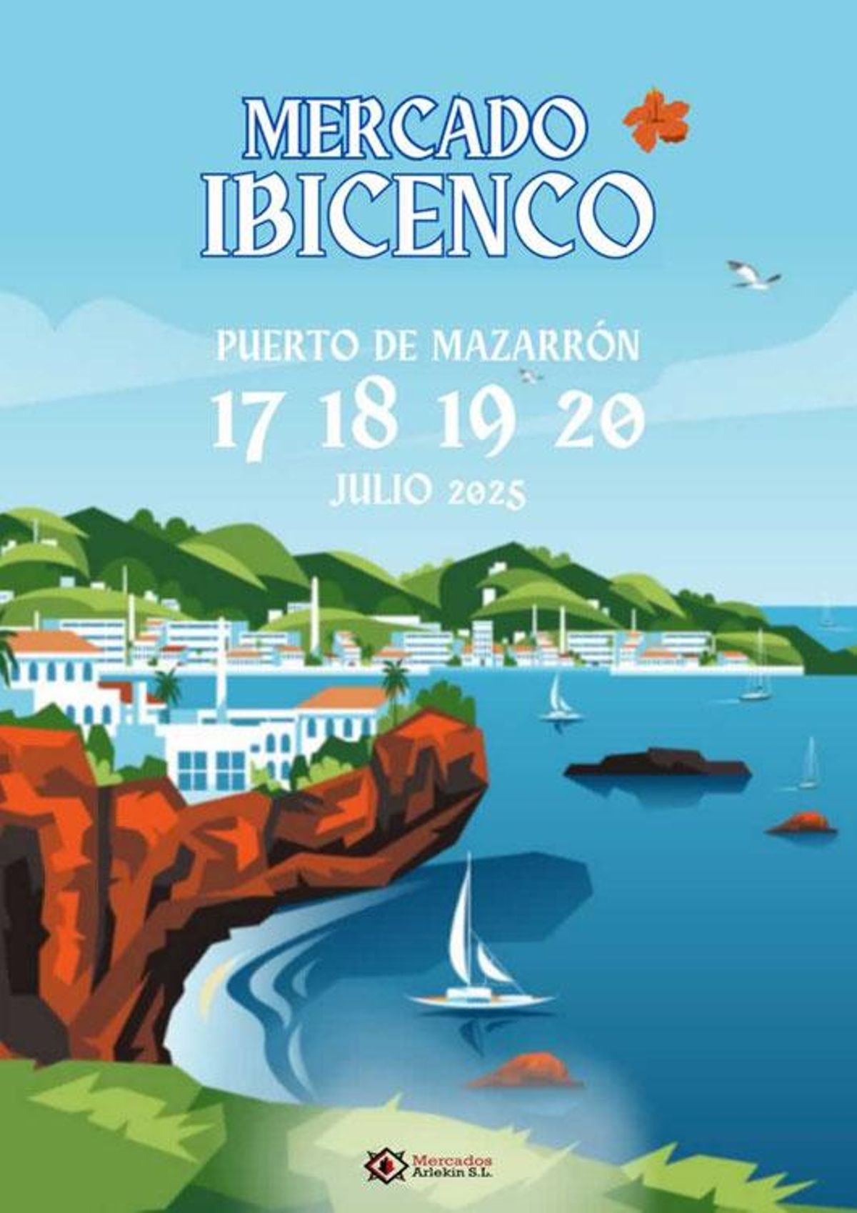 Cartel del mercado ibicenco en Mazarrón