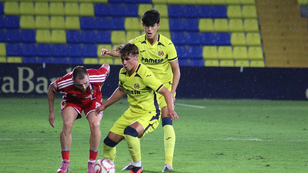 Pablo Alcaide y Álex Palomares, en el Villarreal B-Real Zaragoza.