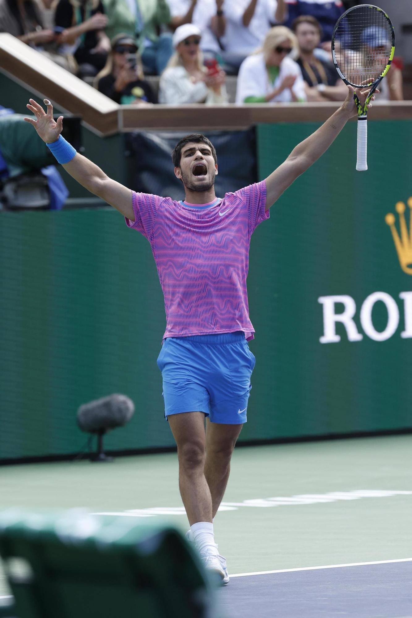 Así celebró Carlos Alcaraz su segundo título de Indian Wells