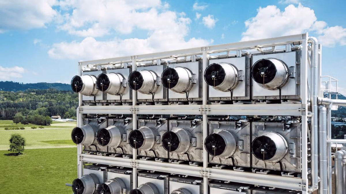 Imagen de una estación de captura de CO2 del aire