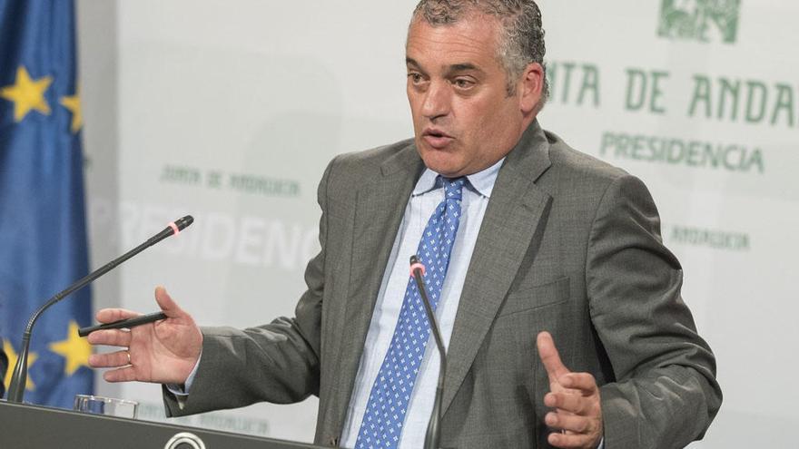 Javier Carnero, durante la rueda de prensa de este martes en Sevilla.