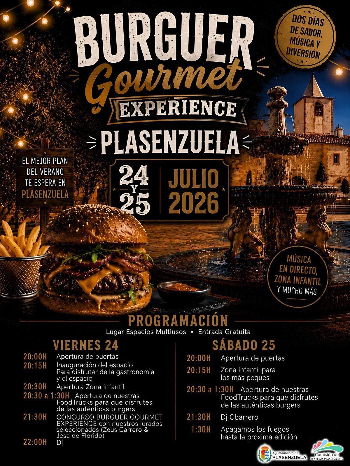 Cartel de la I Burger Gourmet Experience Plasenzuela.