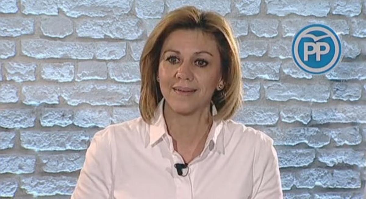 La secretària general del PP, María Dolores de Cospedal, en el primer acte de la gestora de la seva formació a Madrid.