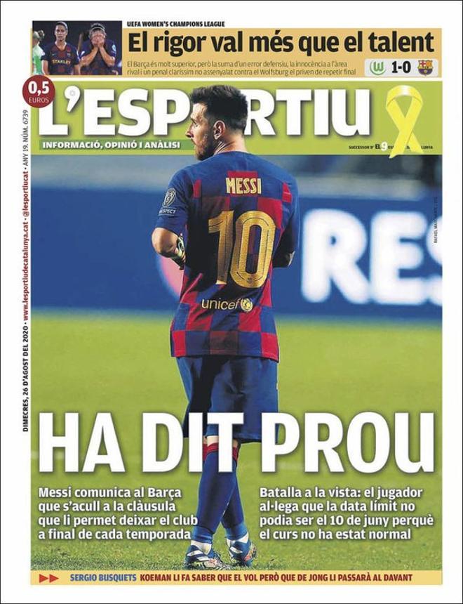 La portada del diario El 9 del 26 de agosto