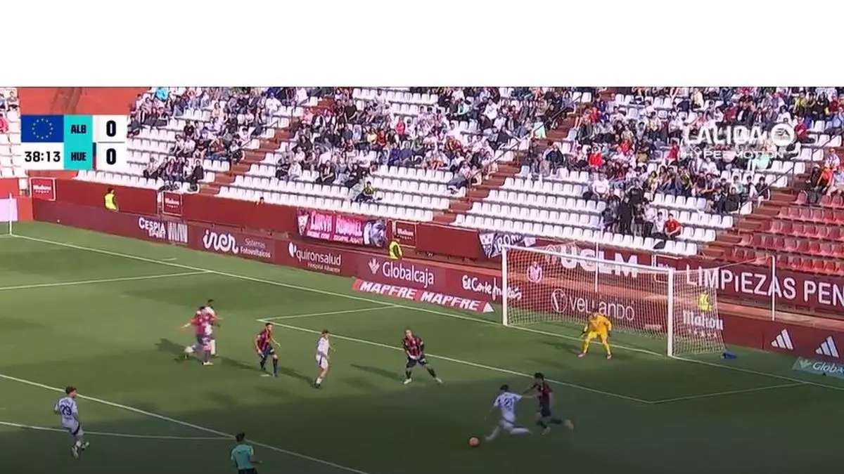 El 1-0 del Albacete en el Albacete 3-2 Huesca de la jornada 39 de LaLiga Hypermotion