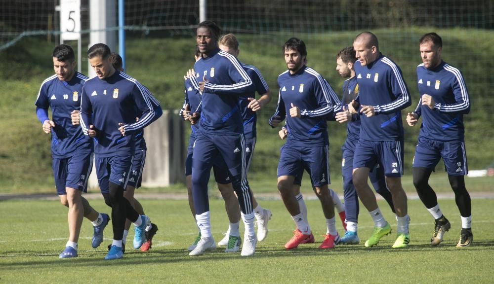 El entrenamiento del Oviedo de esta mañana